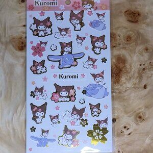 Sanrio Licensed Large Sealed Gold Foil Lined Sticker Sheet - Kuromi